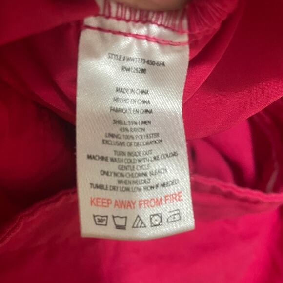 JASON WU Womens 12 Pleated Pink Fuchsia Linen Blend Lightweight High Rise Shorts - Picture 4 of 5